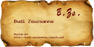 Budi Zsuzsanna névjegykártya
